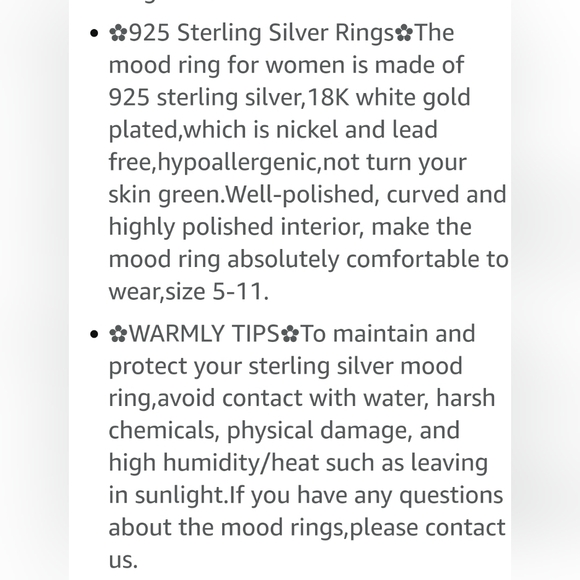 Sterling silver 925 mood ring. Temperature Color changing - Picture 6 of 9